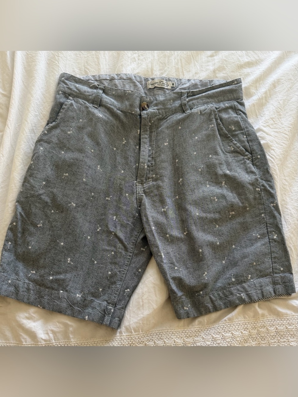 Sovereign Code Gray Microprint Flat Front Shorts